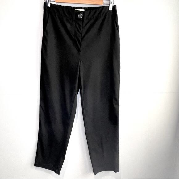 Anthro Maeve Black Straight Leg Cropped Pants - size 4 - Picture 1 of 7